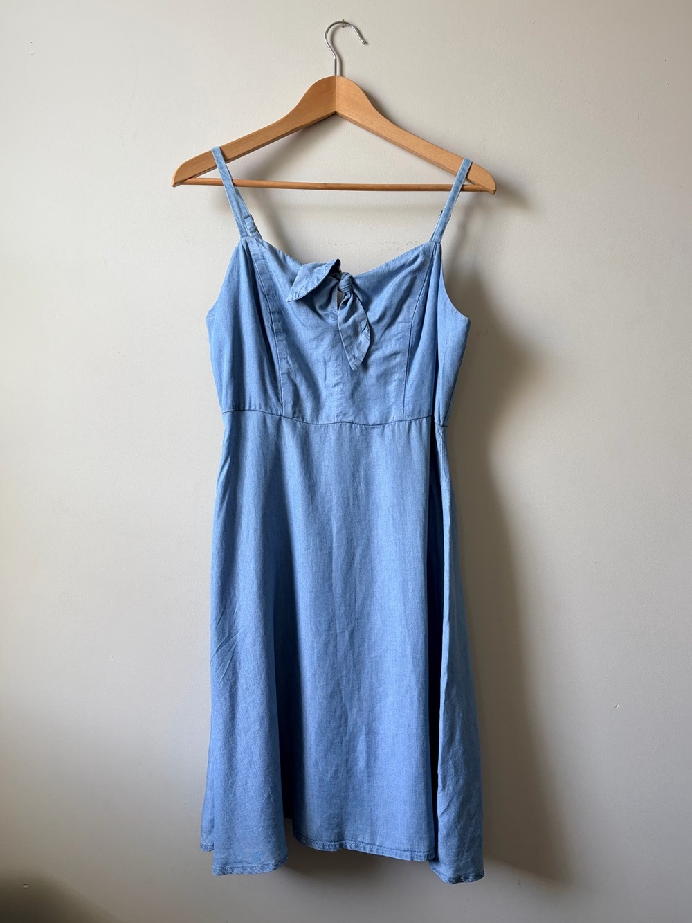 Light Blue Tie-Front Cami Sundress